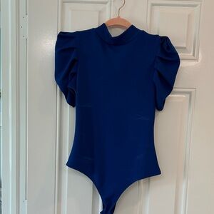 TCEC Deep Blue Ruffle Sleeve Bodysuit